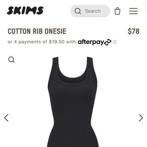 Skims Cotton Rib Onsie Black Medium